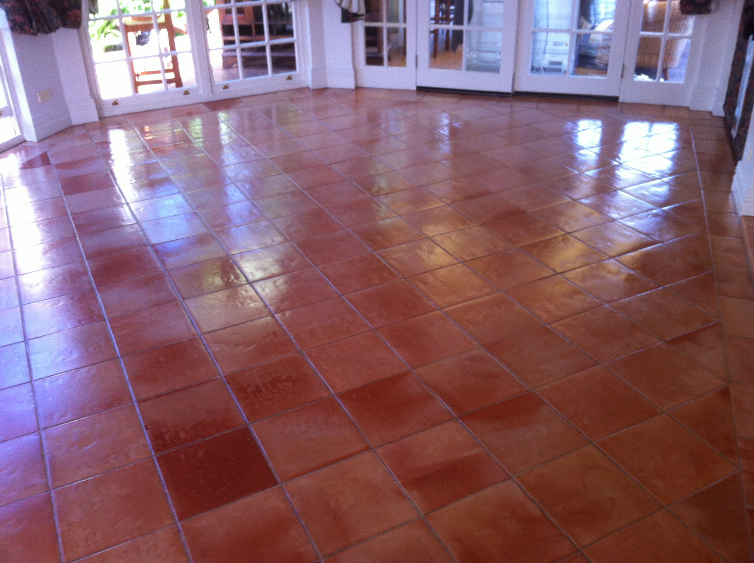 Terracotta Tiles after sealing by Priceless Carpet and grout Cleaning