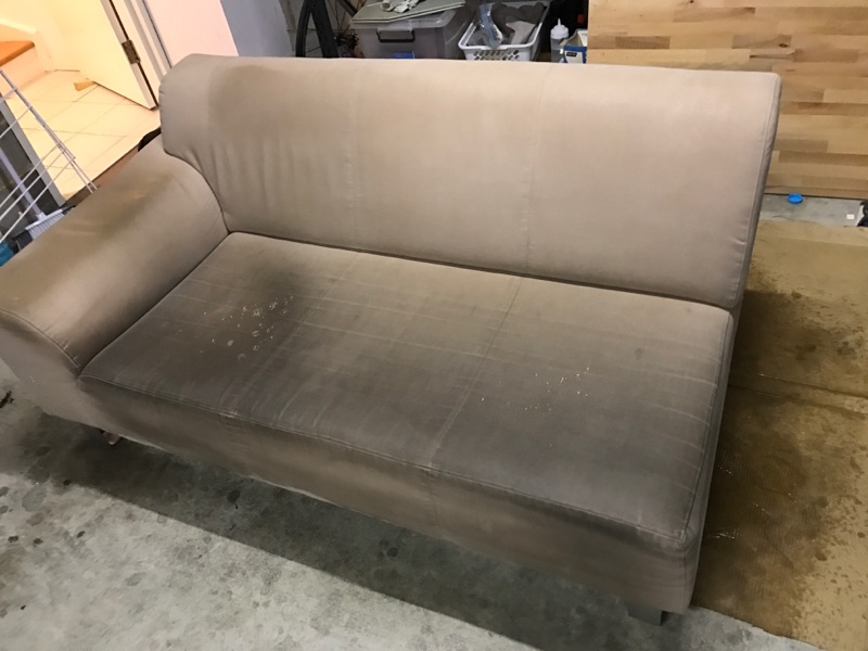 2 piece sofa before upholstery cleaning